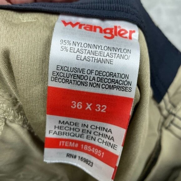 Wrangler Men’s Cargo Pants 36X32 Nylon Tan Lightweight Hiking Durable a1027 - Picture 4 of 6